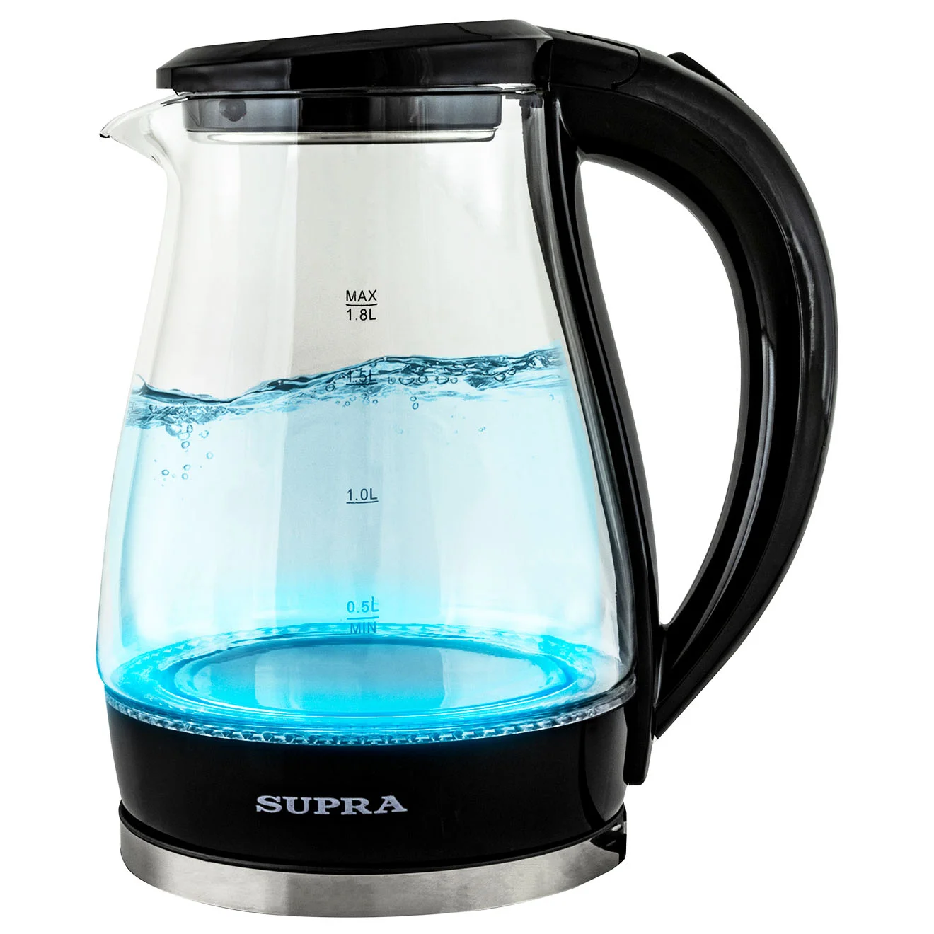Эл,чайник SUPRA KES-1855G Черный (1500 Вт, 1,8 л, стекло)