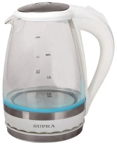 Эл,чайник SUPRA KES-2003N белый, 1500Вт, 2л, металл