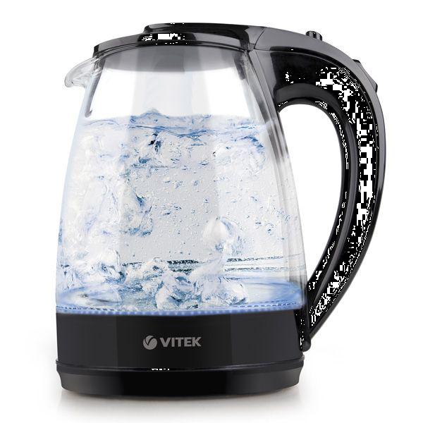 Эл,чайник Vitek VT-1122 TR (2200Вт., 1,8л., диск, стекло)