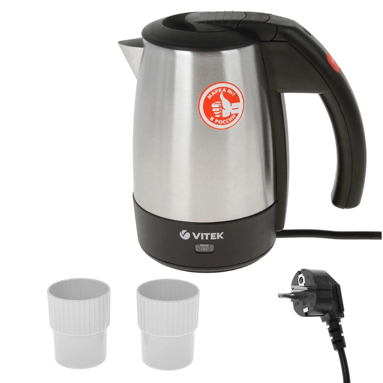 Эл,чайник Vitek VT-1154 SR (1000Вт., 0,5л., диск, металл)