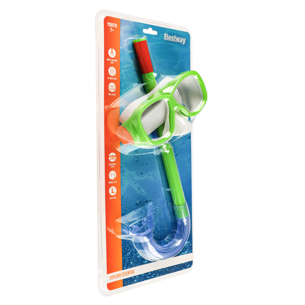 VETTA BESTWAY Набор для подводного плавания Essential Freestyle Snorkel, маска, трубка, от 7 лет, 24