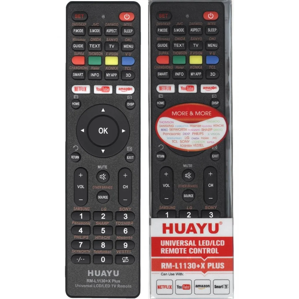 Пульт универсальный Huayu RM-L1130+X для  LCD LED TV( кнопки YuoTube , NETFLIX )