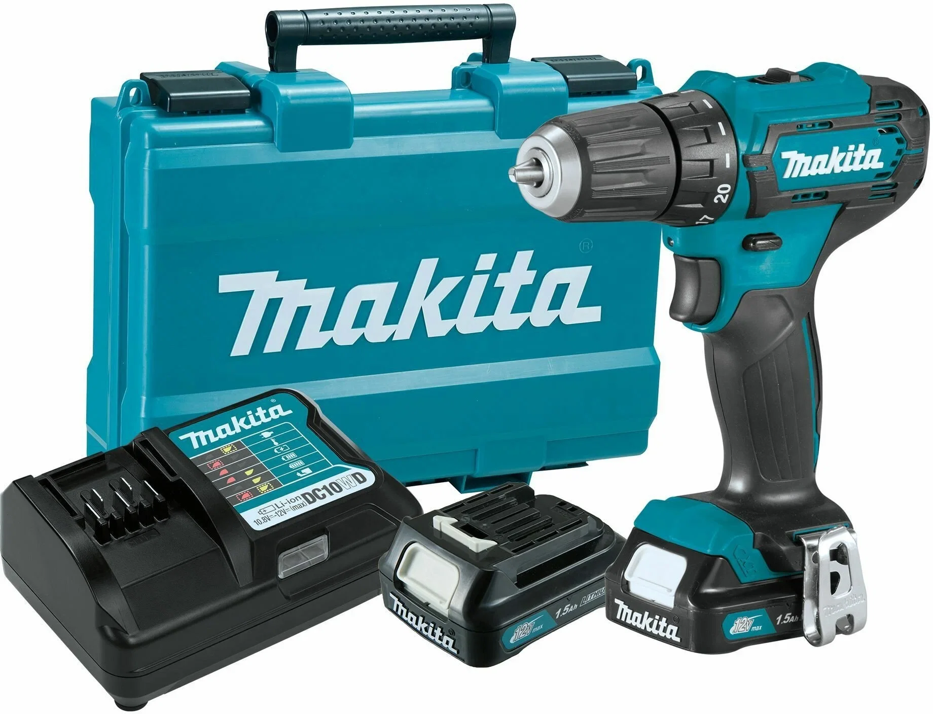 Дрель-шуруповерт Makita DF333DWYE аккум. патрон:быстрозажимной (кейс в комплекте)