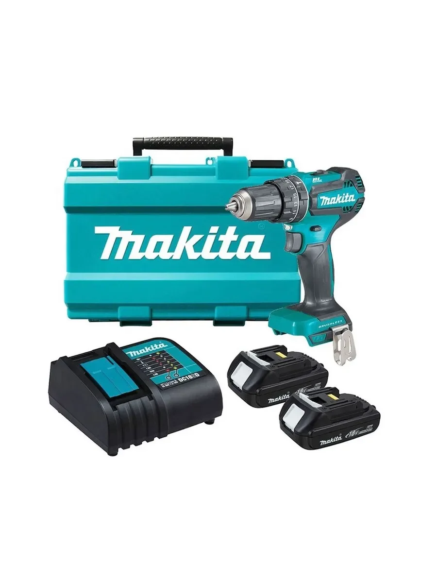 Дрель-шуруповерт Makita DHP485SYE аккум. патрон:быстрозажимной (кейс в комплекте)