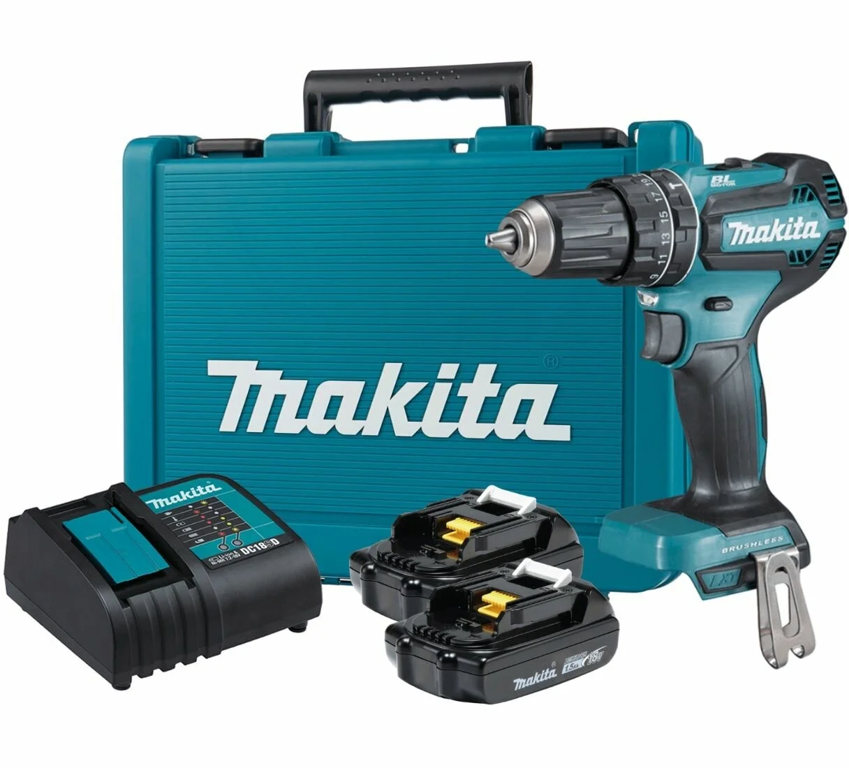 Дрель-шуруповерт Makita DHP485SYE аккум. патрон:быстрозажимной (кейс в комплекте)