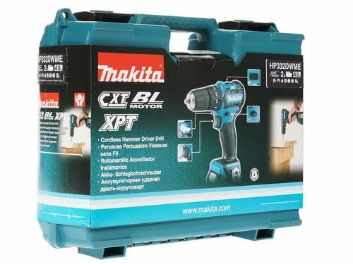 Дрель-шуруповерт Makita HP332DWME аккум. патрон:быстрозажимной (кейс в комплекте)