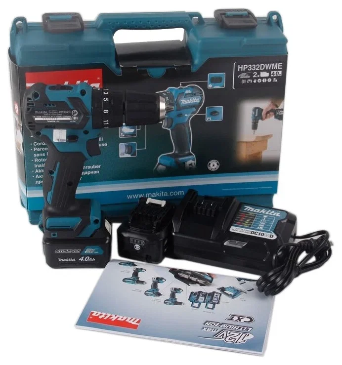Дрель-шуруповерт Makita HP332DWME аккум. патрон:быстрозажимной (кейс в комплекте)