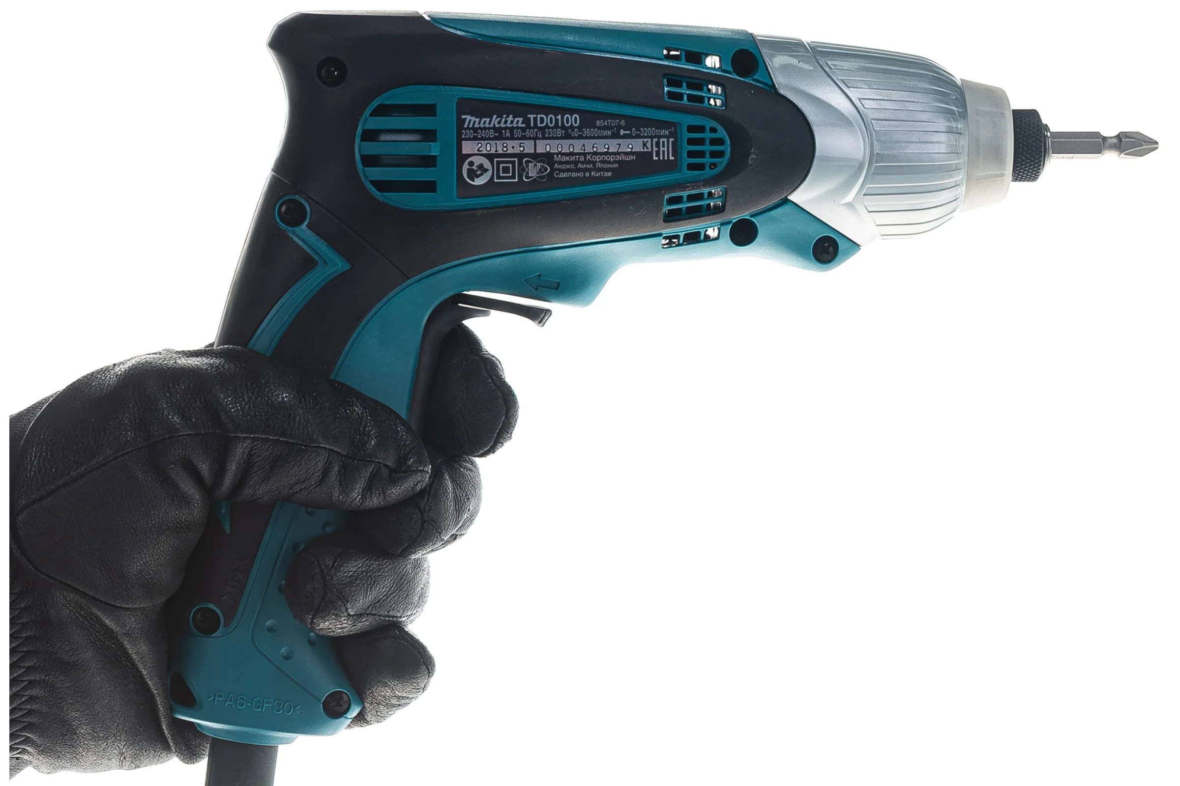 Дрель-шуруповерт Makita TD0100 230Вт патрон:шестигр.1/4"