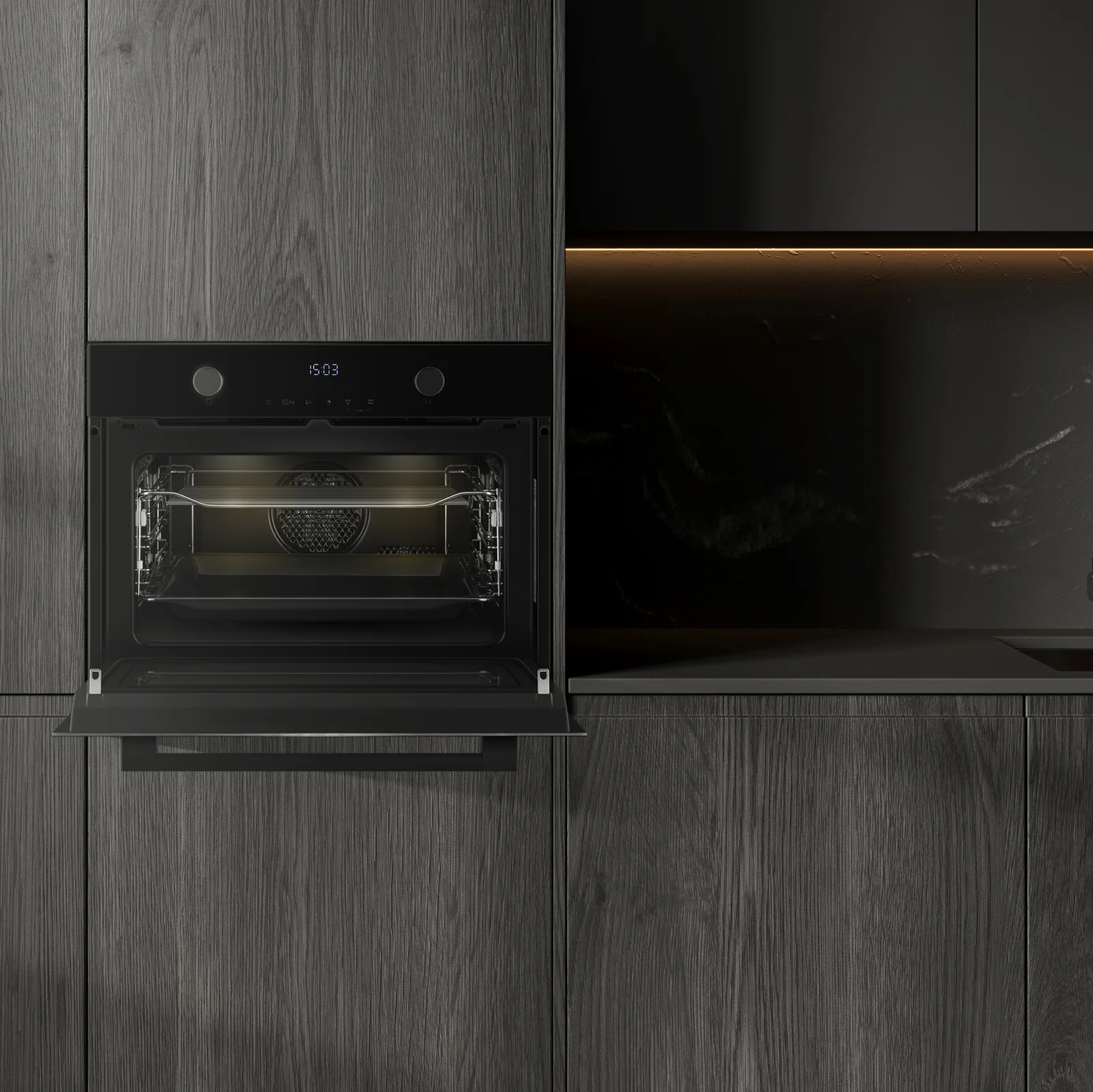 Духовой шкаф Электрический Weissgauff OE 4551 DB Black Edition черный