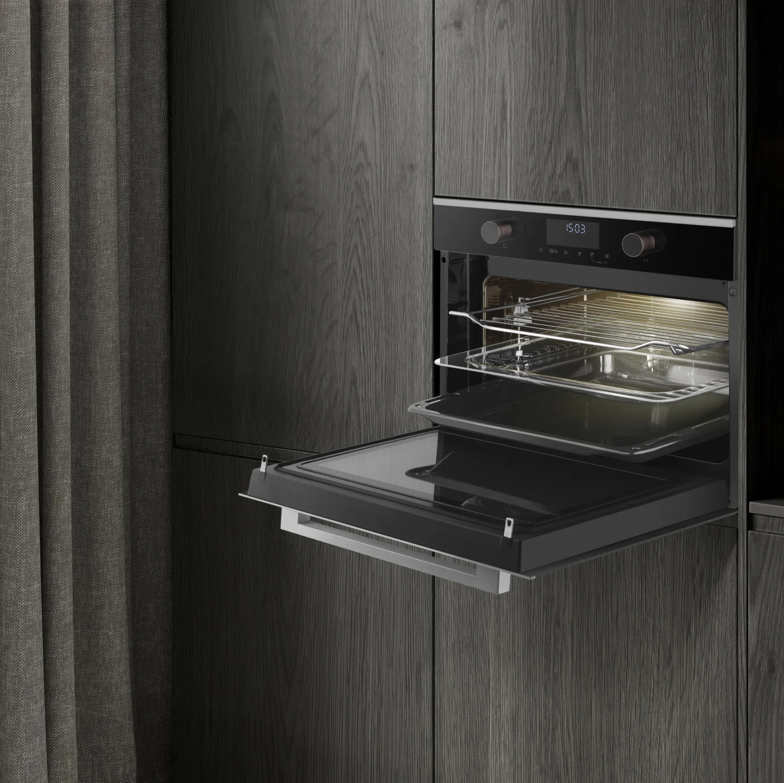 Духовой шкаф Электрический Weissgauff OE 4551 DB Black Edition черный