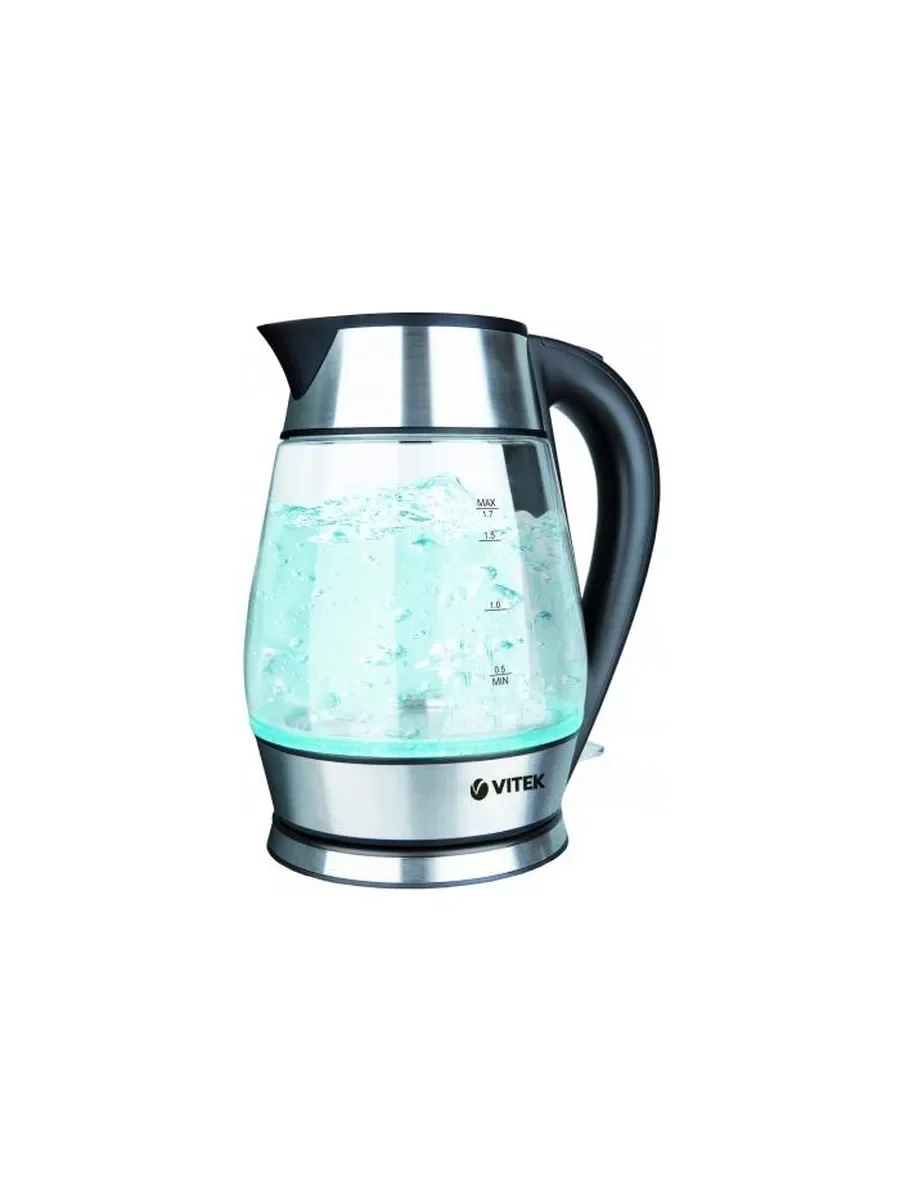 Эл,чайник Vitek VT-7037 (TR) (2200Вт, 1,8л, диск, нерж/стекло)