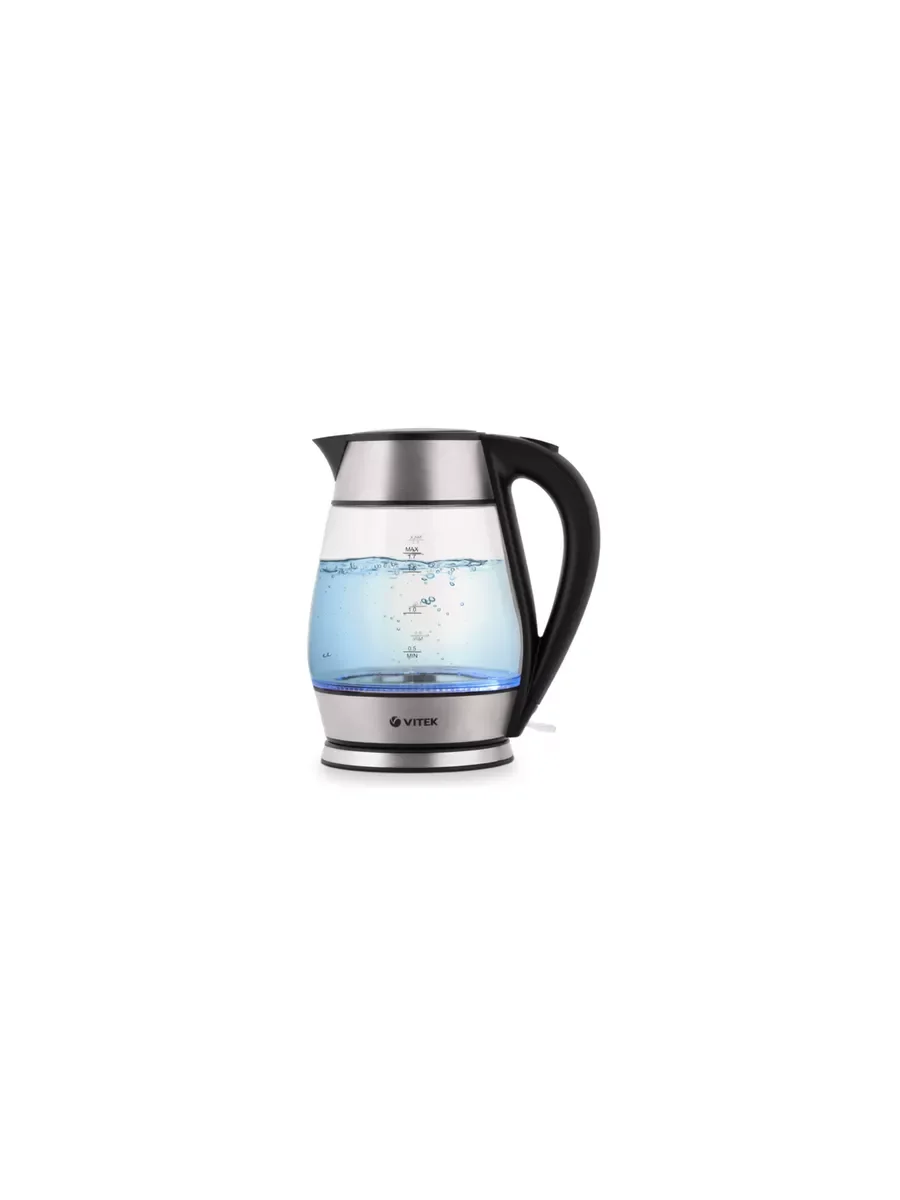 Эл,чайник Vitek VT-7037 (TR) (2200Вт, 1,8л, диск, нерж/стекло)