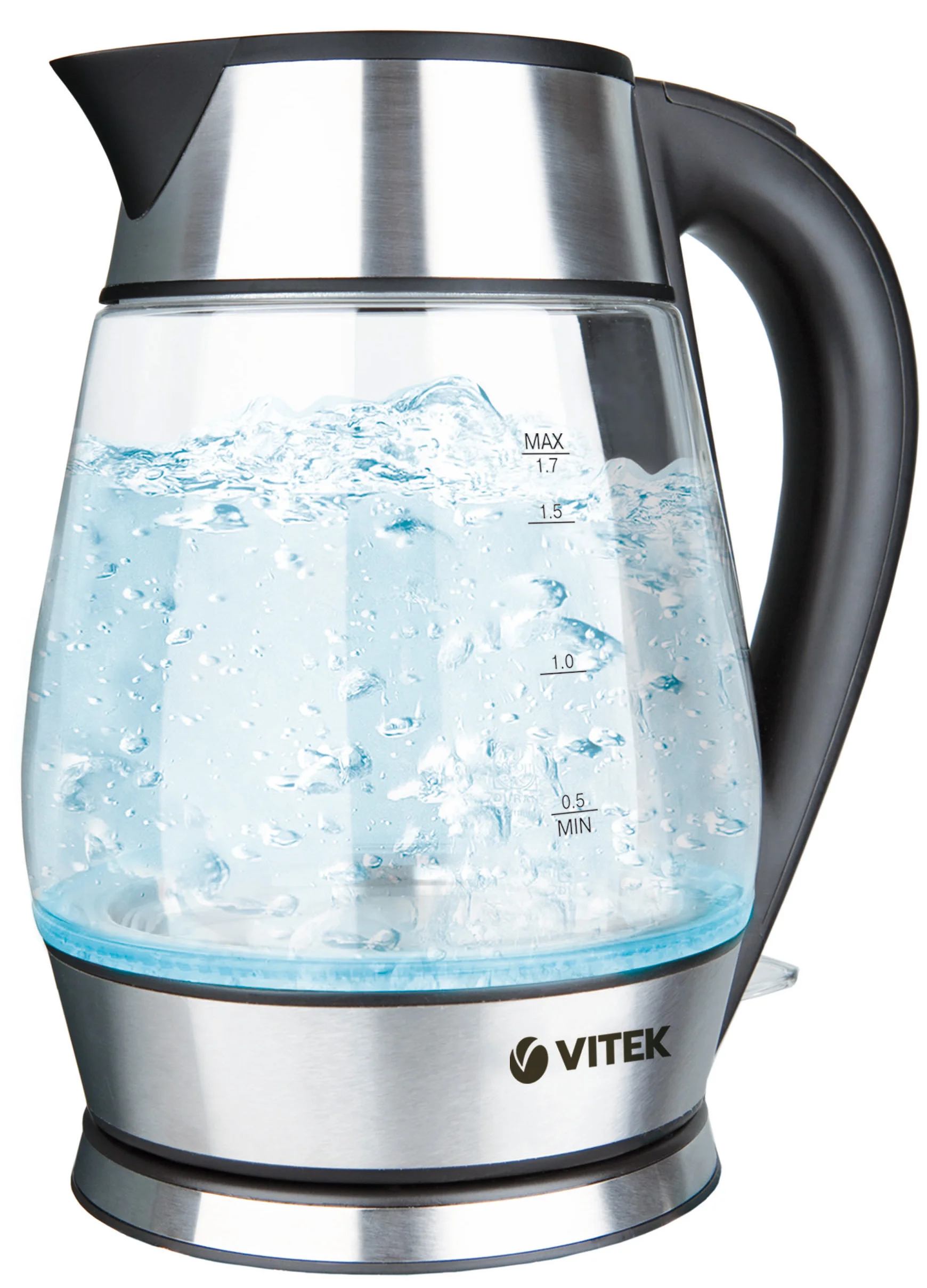 Эл,чайник Vitek VT-7037 (TR) (2200Вт, 1,8л, диск, нерж/стекло)
