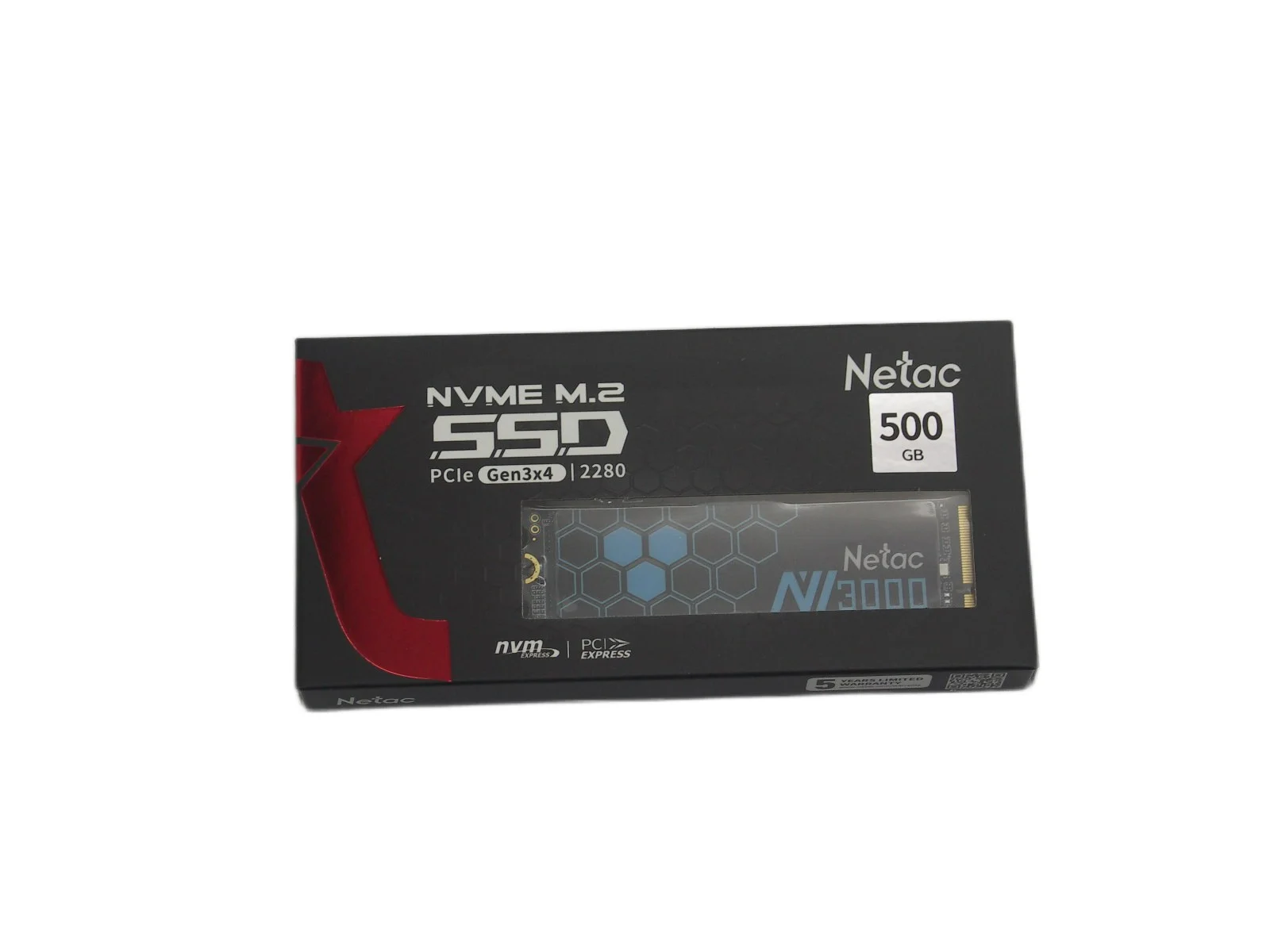 Твердотельный диск 500GB Netac NV3000, M.2 2280, PCI-E 3x4, [R/W -3100/2100 MB/s] 3D-NAND
