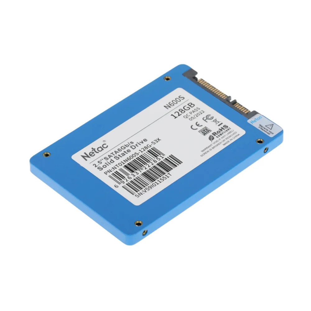 Твердотельный диск 512GB Netac N600S, 2.5", SATA III, [R/W - 540/490 MB/s] 3D-NAND