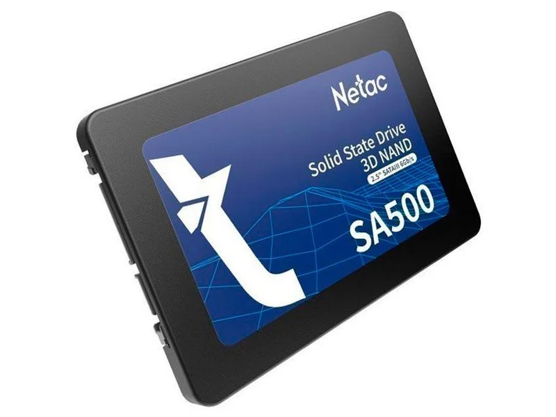 Твердотельный диск 512GB Netac SA500, 2.5", SATA III, [R/W - 520/450 MB/s] 3D-NAND