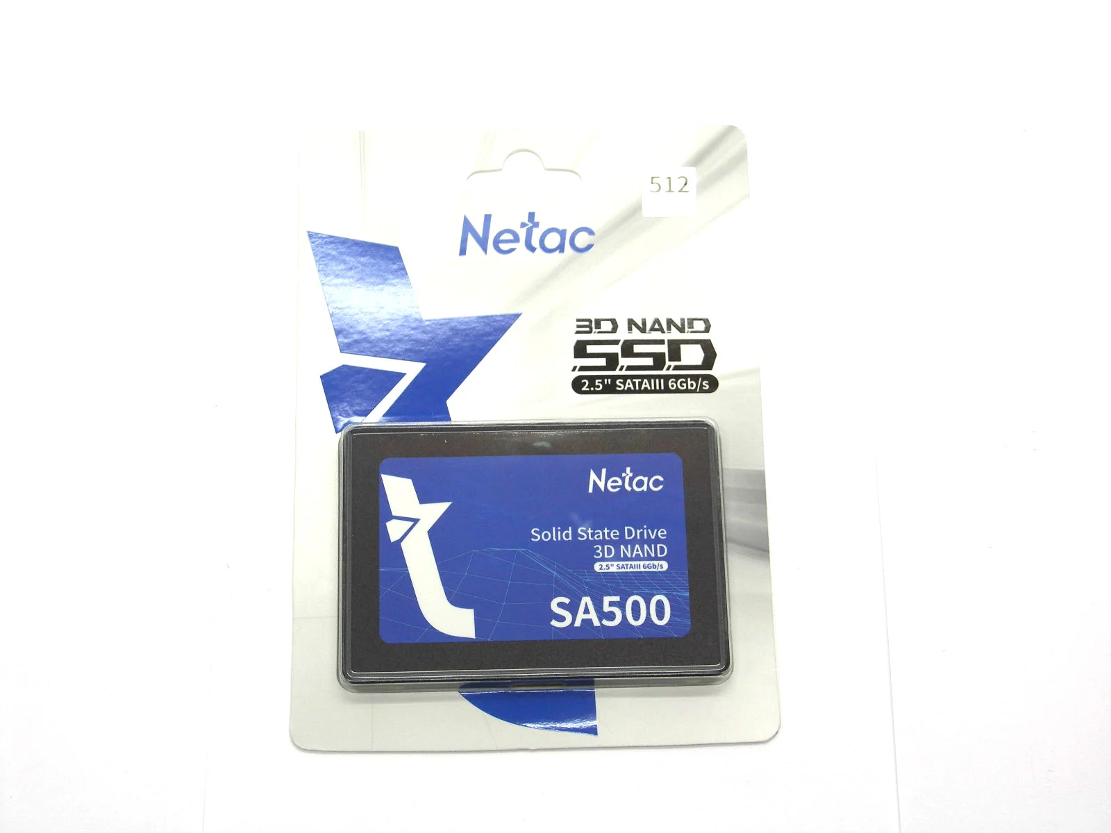 Твердотельный диск 512GB Netac SA500, 2.5", SATA III, [R/W - 520/450 MB/s] 3D-NAND