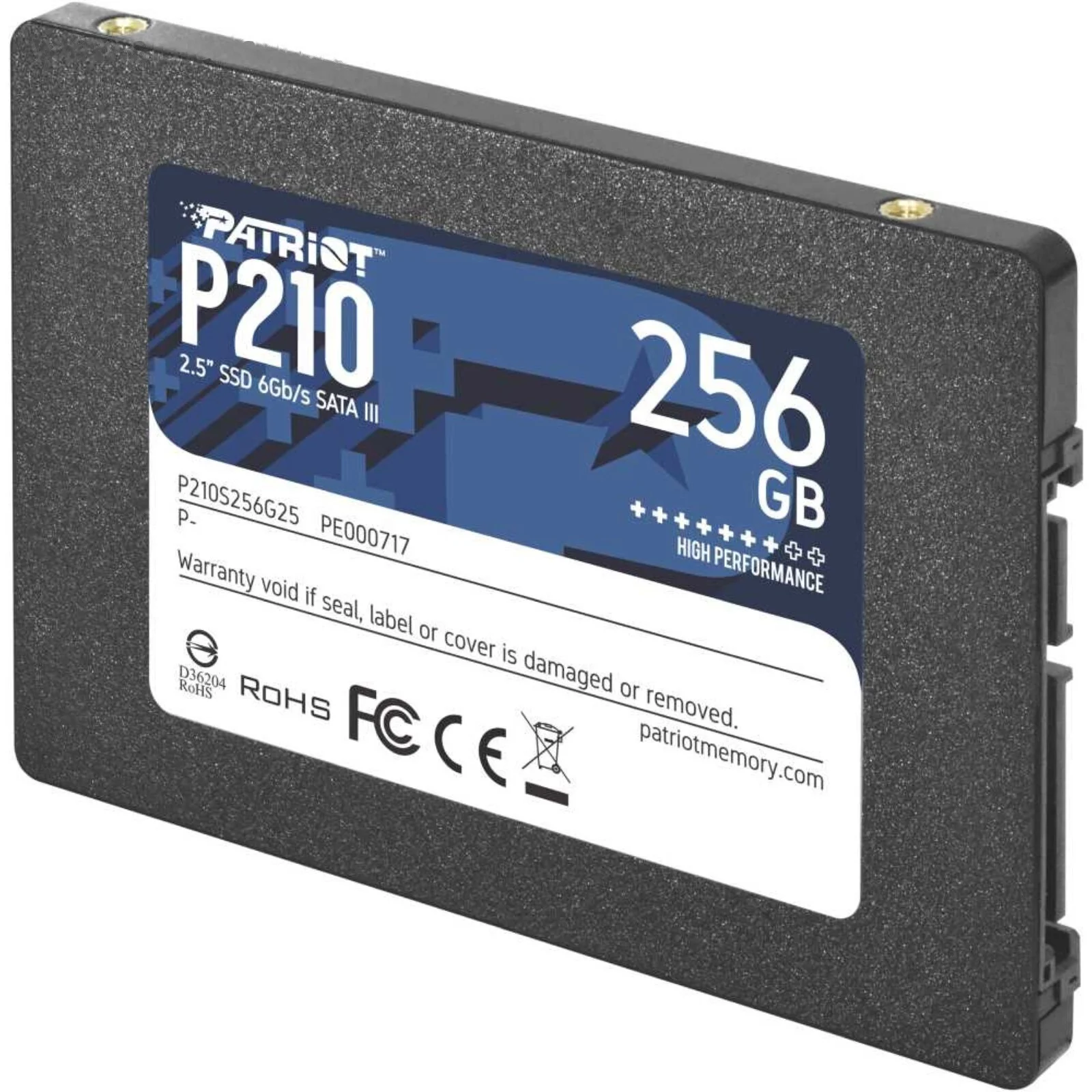 Твердотельный диск 512GB Patriot P210, 2.5", SATA III, [R/W - 520/430 MB/s]