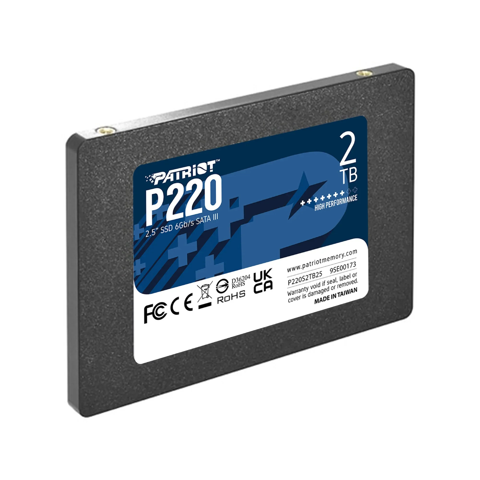 Твердотельный диск 512GB Patriot P220, 2.5", SATA III, [R/W - 550/500 MB/s]