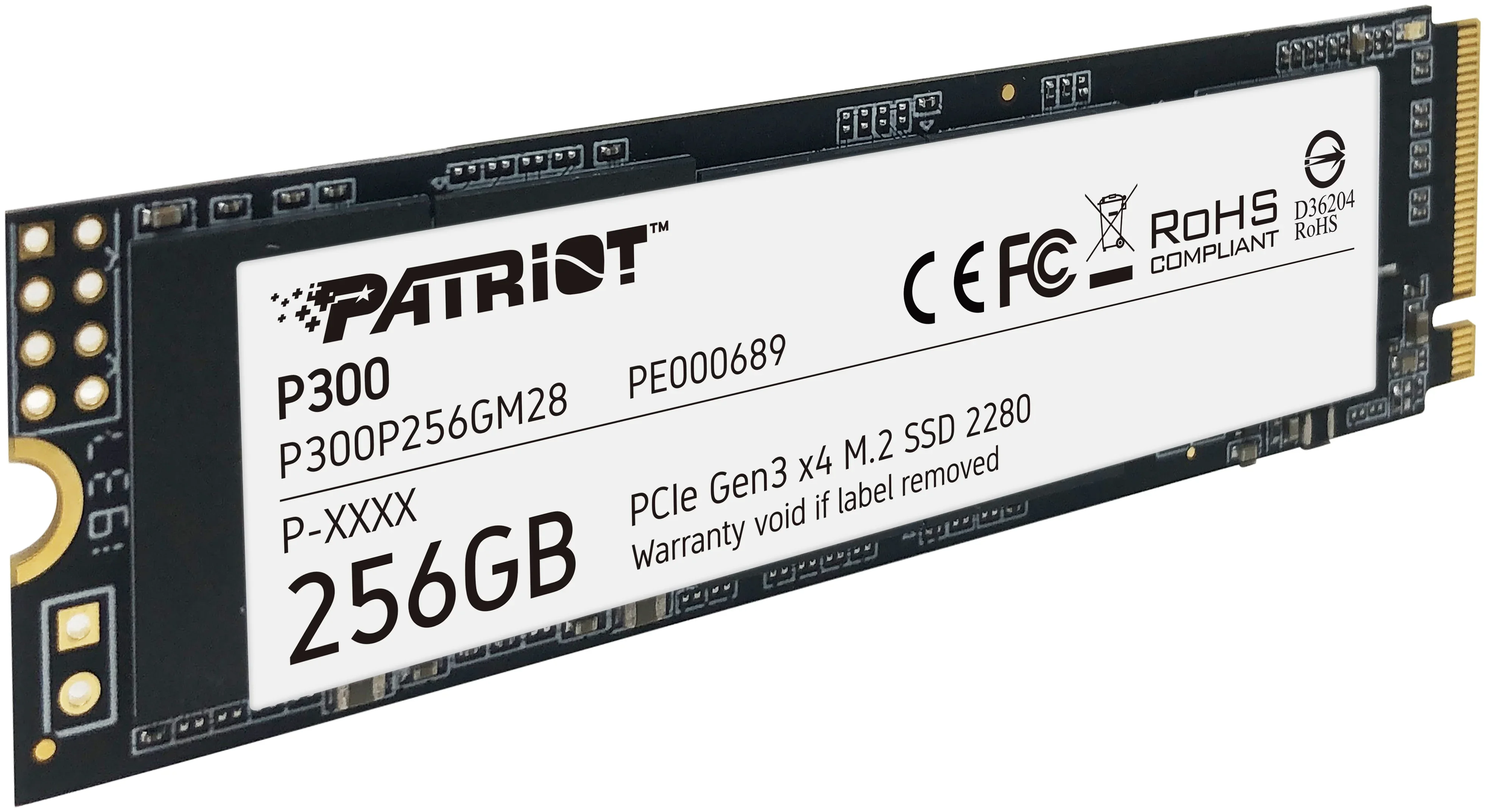 Твердотельный диск 512GB Patriot P300, M.2 2280, PCI-E 3x4, [R/W -1700/1100 MB/s]