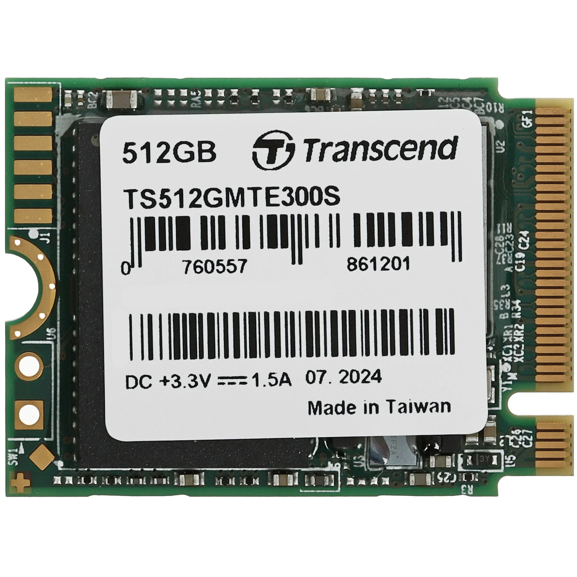 Твердотельный диск 512GB Transcend GMTE310S, 3D TLC NAND, M.2 2230,PCIe 4x4 [ R/W - 3300/1700 MB/s]