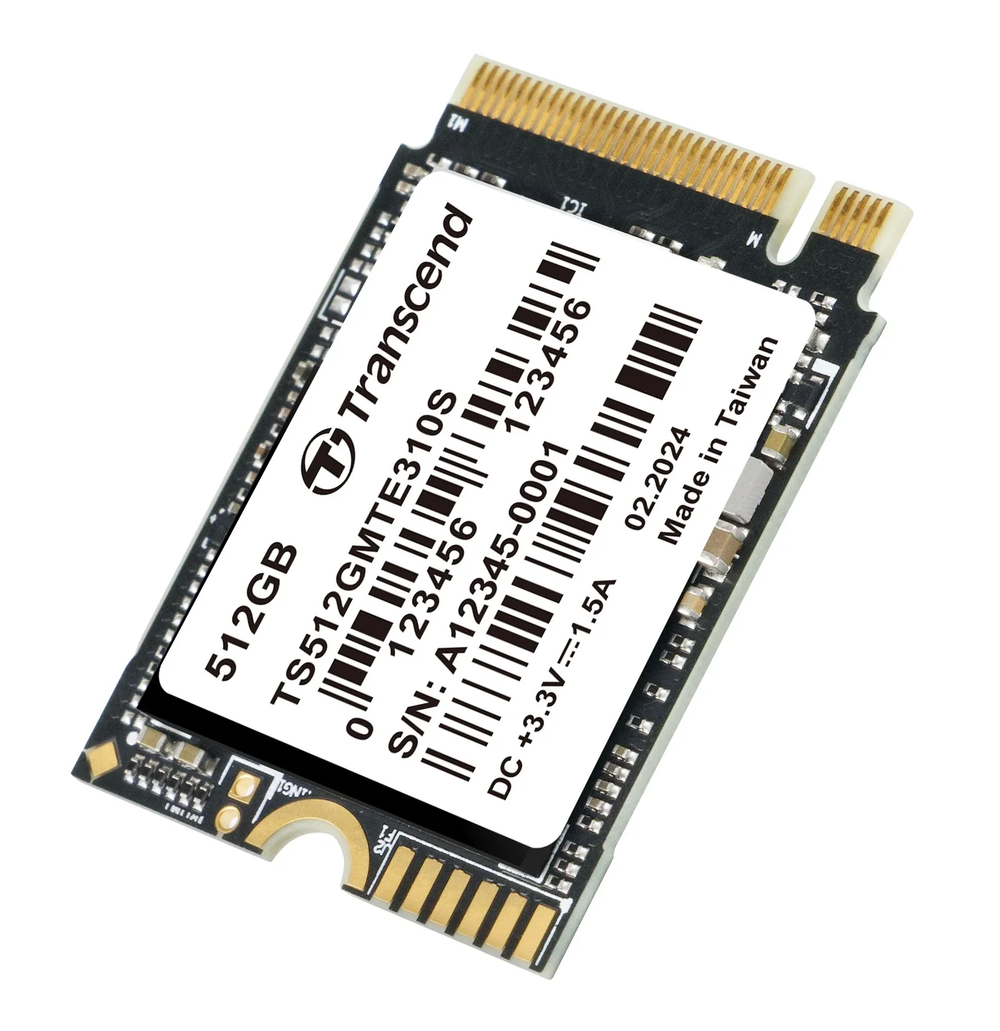 Твердотельный диск 512GB Transcend GMTE310S, 3D TLC NAND, M.2 2230,PCIe 4x4 [ R/W - 3300/1700 MB/s]