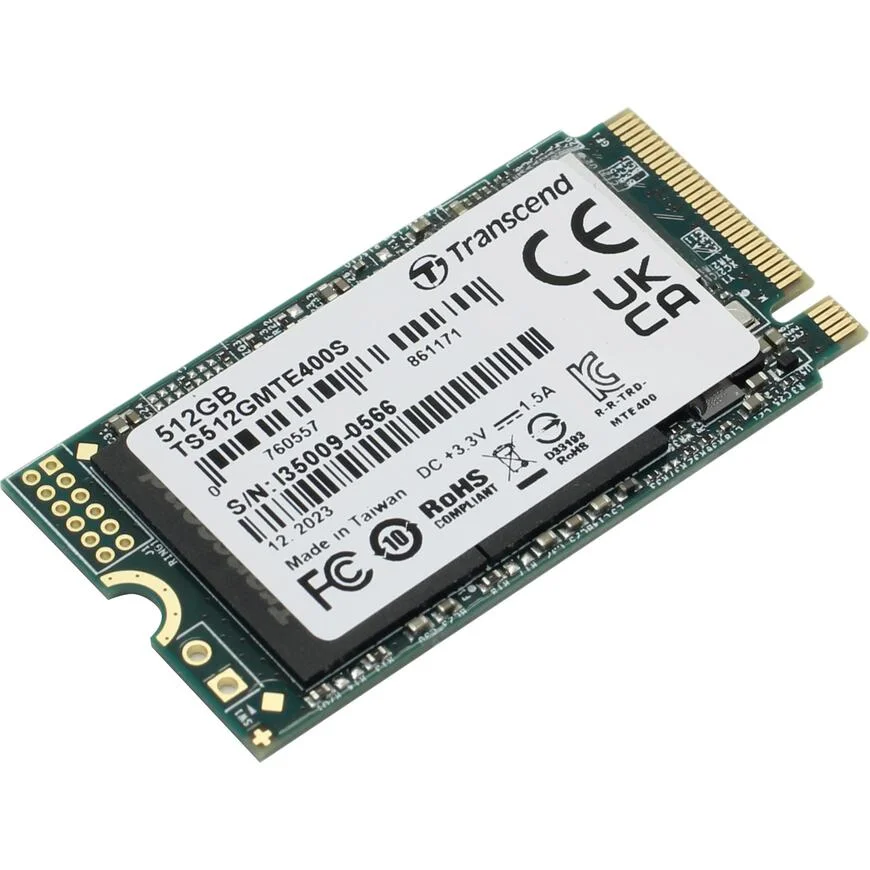 Твердотельный диск 512GB Transcend MTE400S, 3D TLC NAND, M.2 2242 ,PCI-E 4x [ R/W - 2000/900 MB/s]