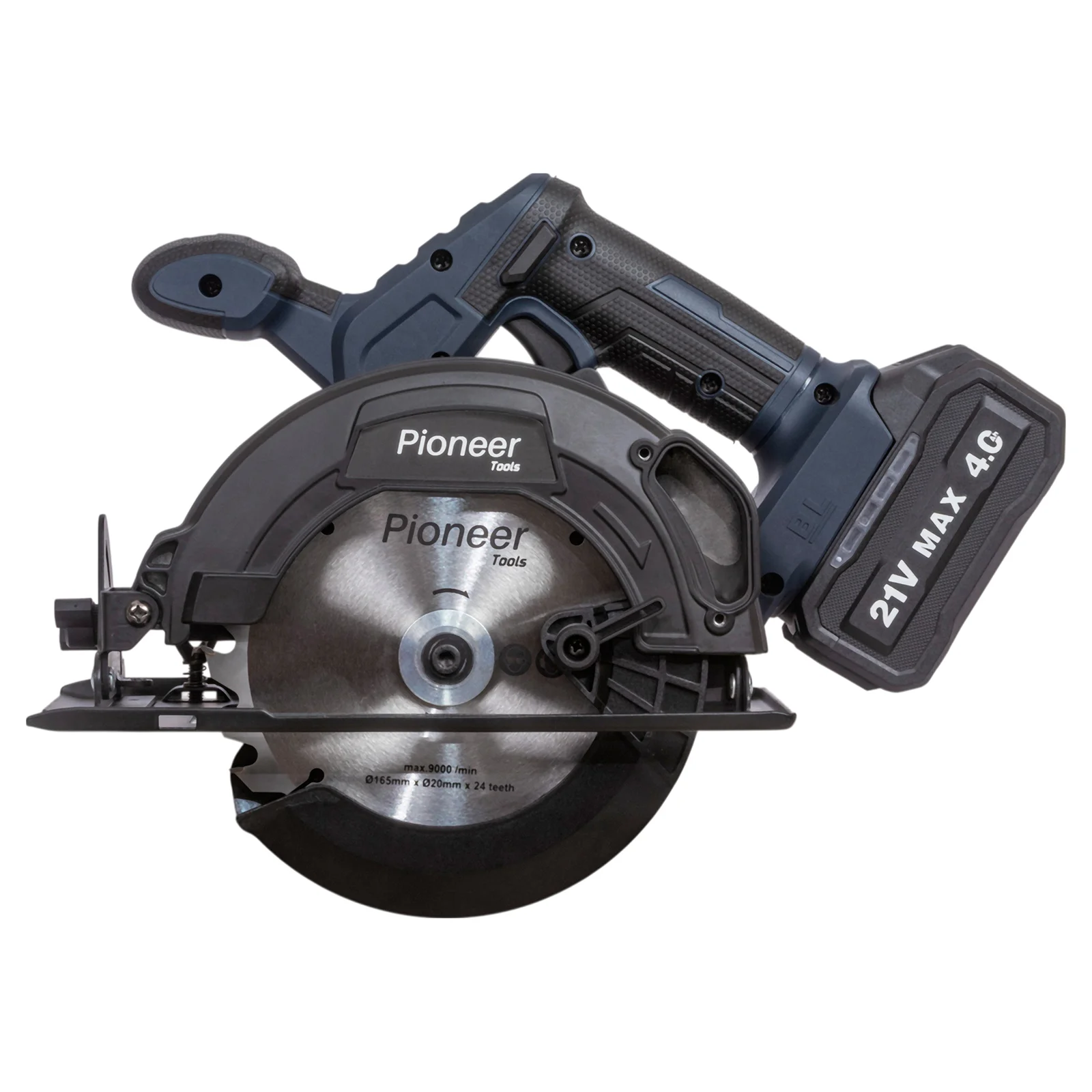 Пила дисковая аккумуляторная Pioneer BCIS-E20V40BL-165-01, диск D 165 мм акб 4000 мАч. 5200об/мин.