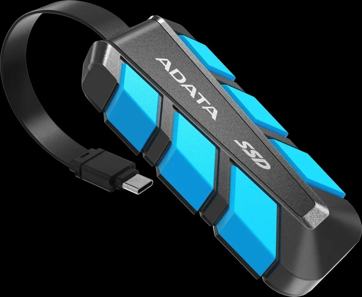Твердотельный диск 1TB A-DATA SC740, External, USB 3.2 Gen 2 Type-C, [R/W -1050/1000 MB/s] синий