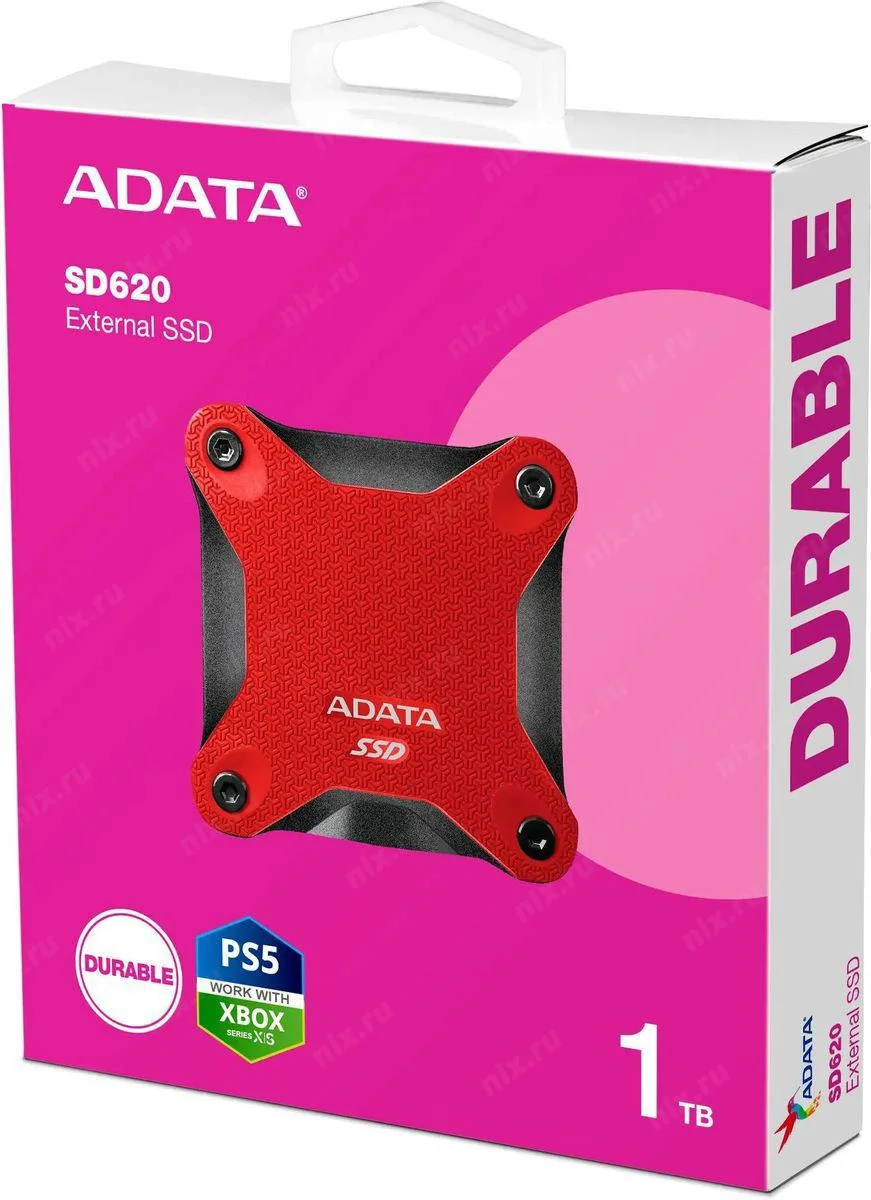 Твердотельный диск 1TB A-DATA SD620, External, USB 3.2, [R/W -520/460 MB/s] красный