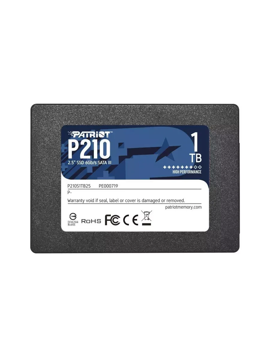 Твердотельный диск 1TB Patriot P210, 2.5", SATA III, [R/W - 520/430 MB/s]