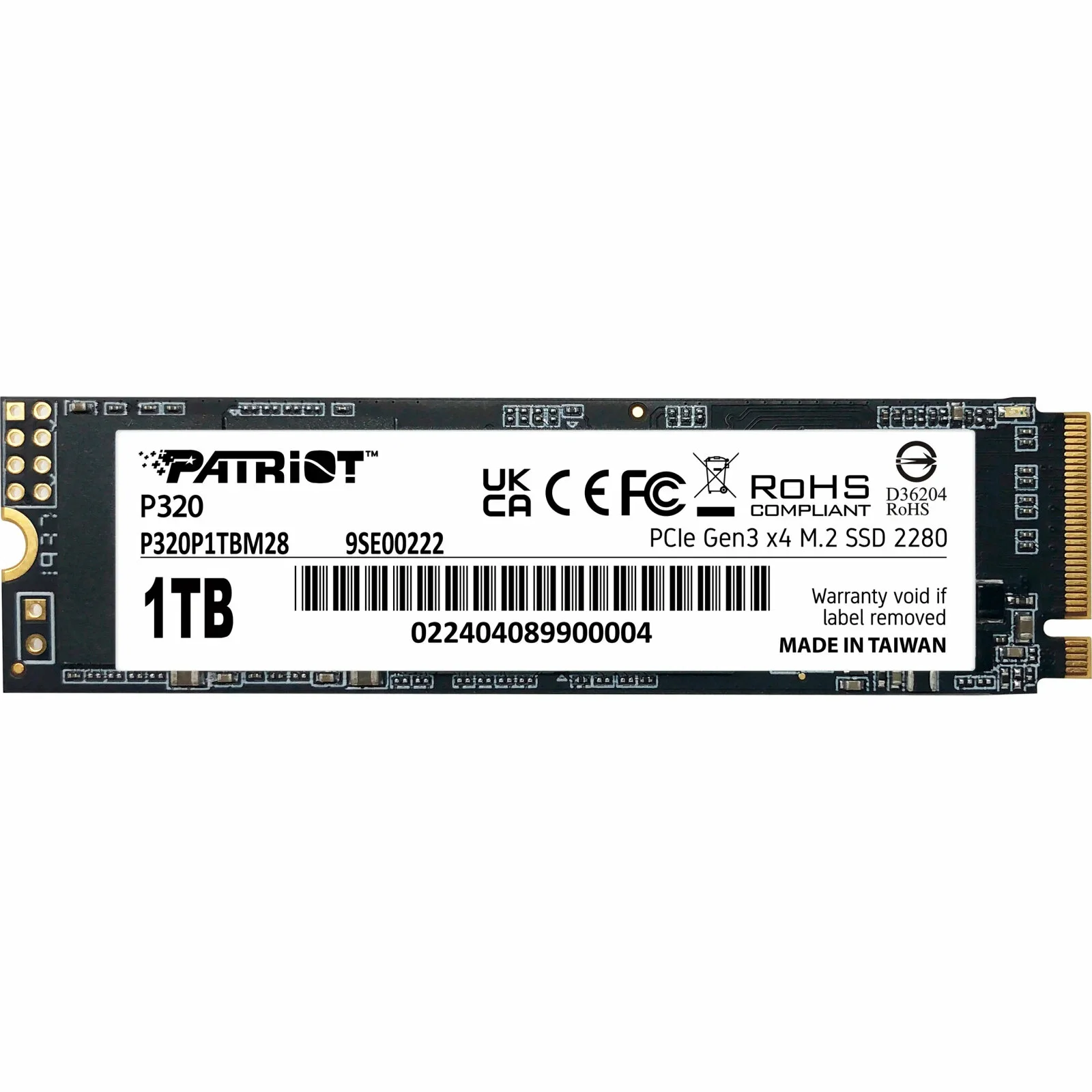 Твердотельный диск 1TB Patriot P320, M.2 2280, PCI-E 3x4, [R/W -3000/2200 MB/s]