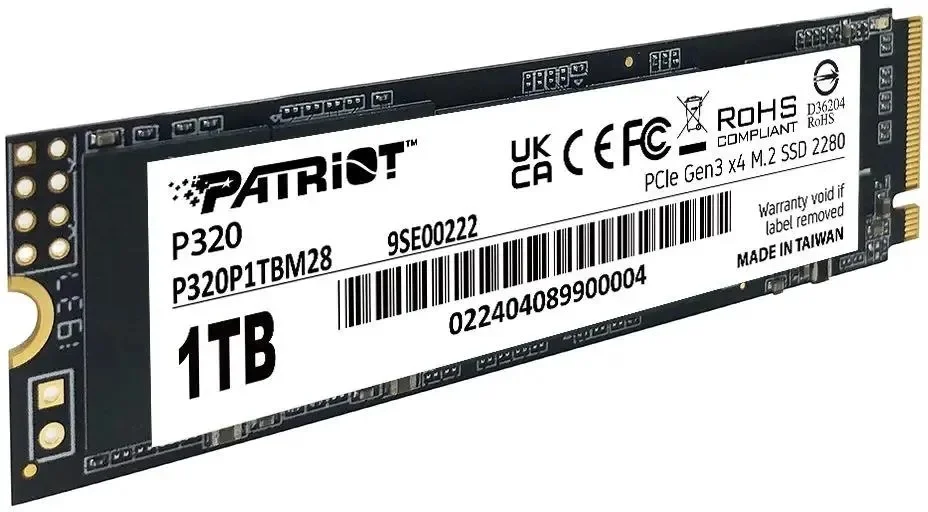Твердотельный диск 1TB Patriot P320, M.2 2280, PCI-E 3x4, [R/W -3000/2200 MB/s]