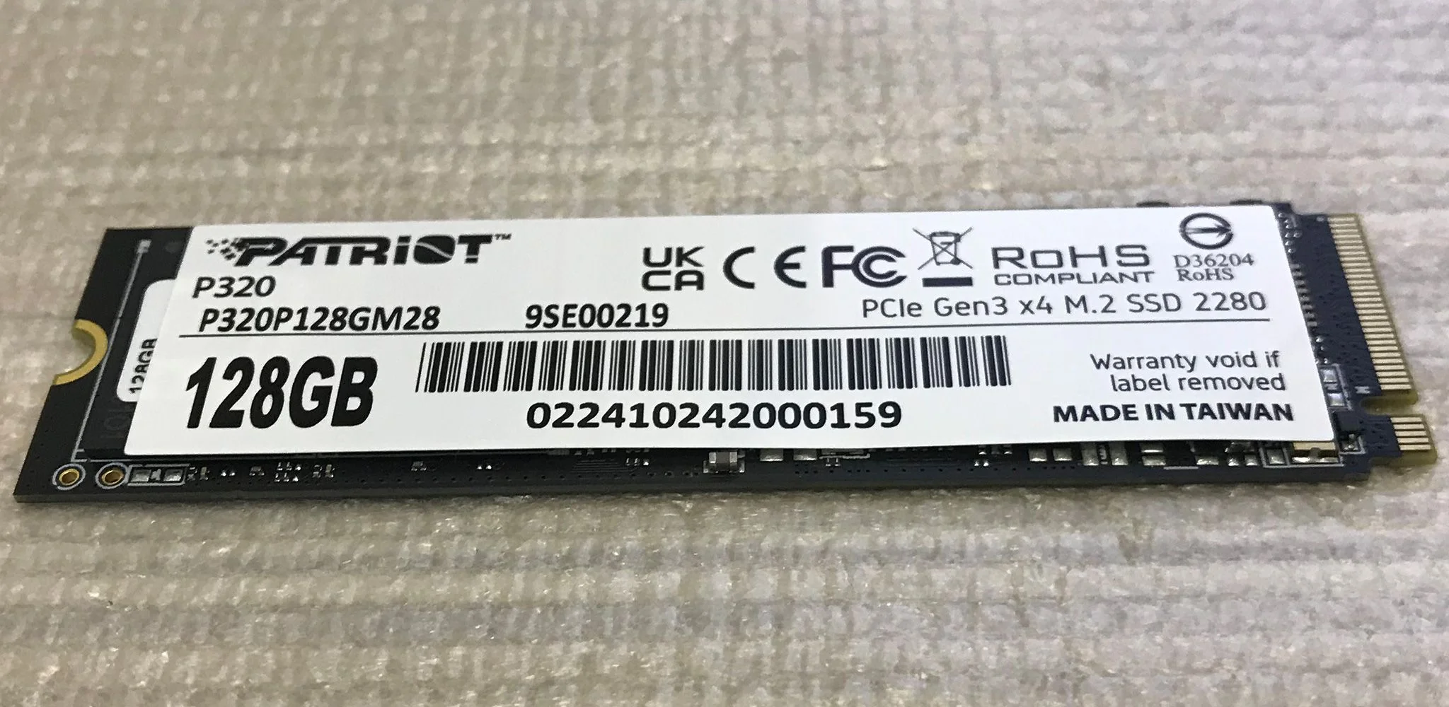 Твердотельный диск 1TB Patriot P320, M.2 2280, PCI-E 3x4, [R/W -3000/2200 MB/s]
