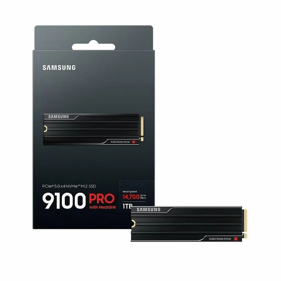 Твердотельный диск 1TB Samsung 9100 PRO, M.2, PCI-E 5.0 x4, TLC 3D NAND [R/W - 14800/13400 MB/s] с радиатором