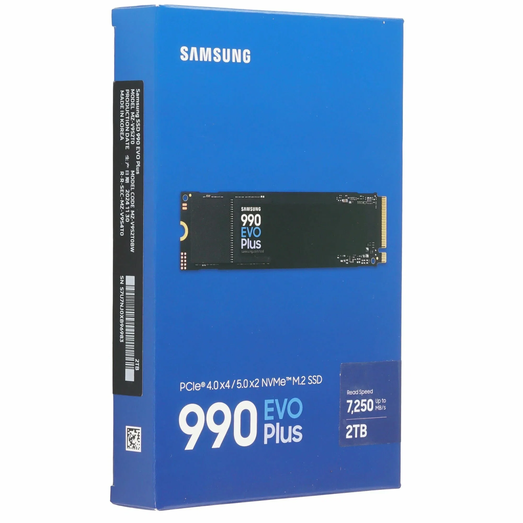 Твердотельный диск 1TB Samsung 990 EVO Plus, M.2, PCI-E 5.0 x2, V-NAND TLC [R/W - 7150/6300 MB/s]