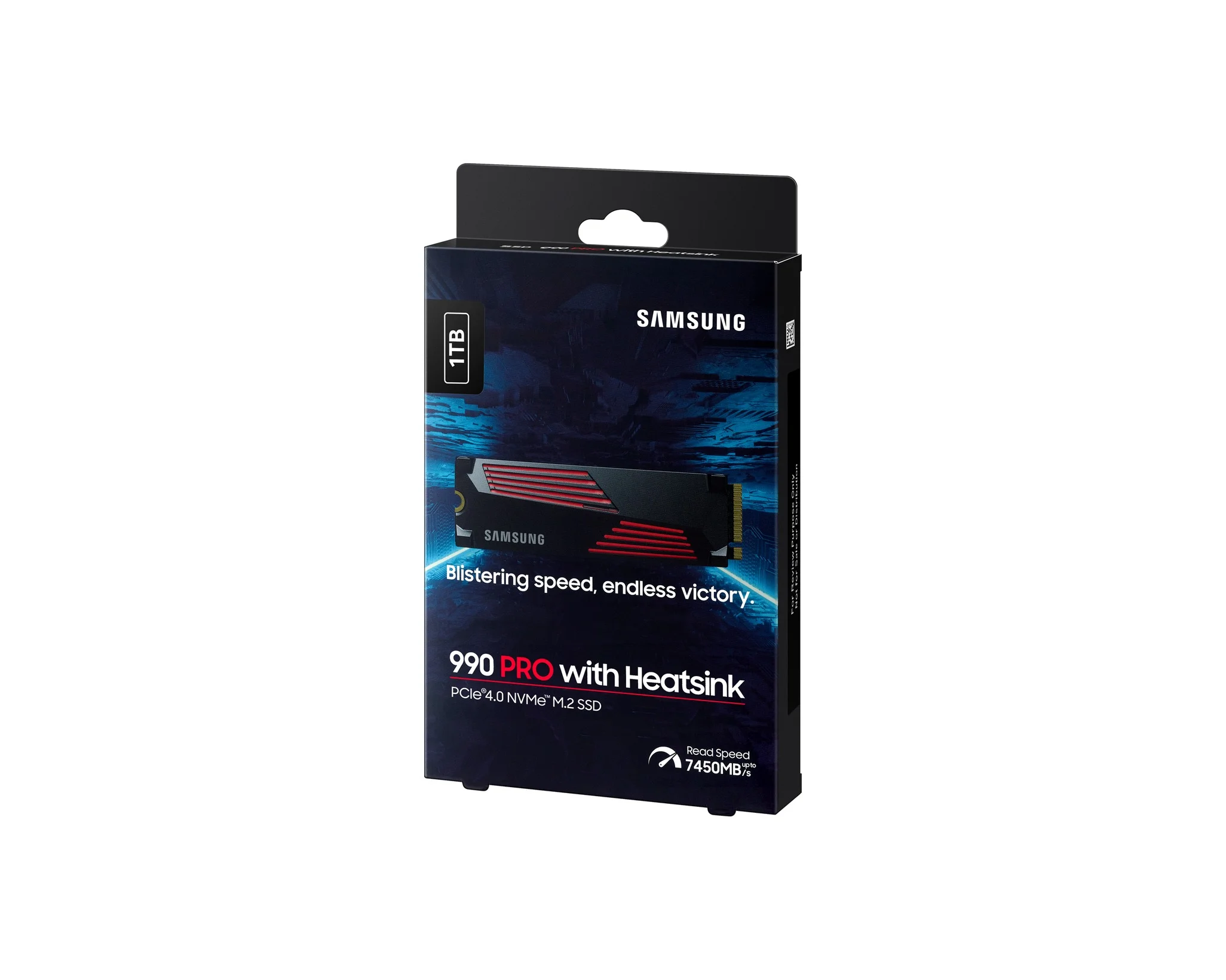 Твердотельный диск 1TB Samsung 990 PRO, M.2, PCI-E 4.0 x4, TLC 3D NAND [R/W - 7450/6900 MB/s] with Heatsink