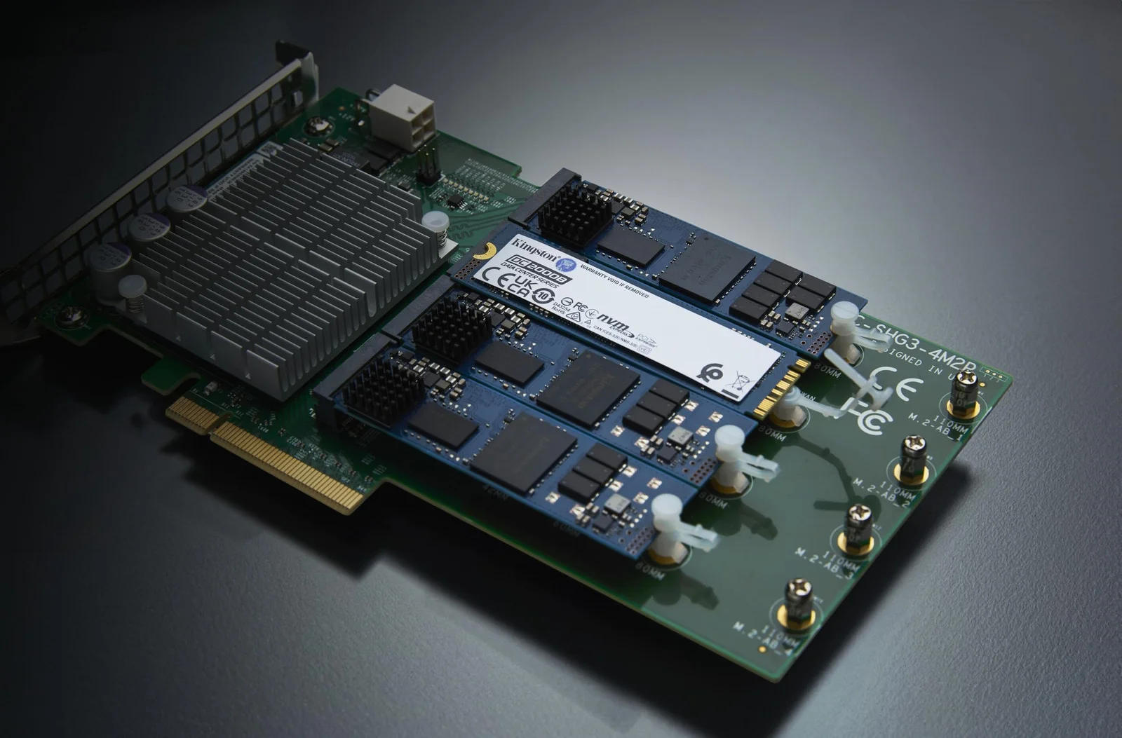 Твердотельный диск 960GB Kingston DC2000B M.2, NVMe,PCI-E 4.0 x4 [R/W - 7000/1300 MB/s] 700 TBW with Heatsink