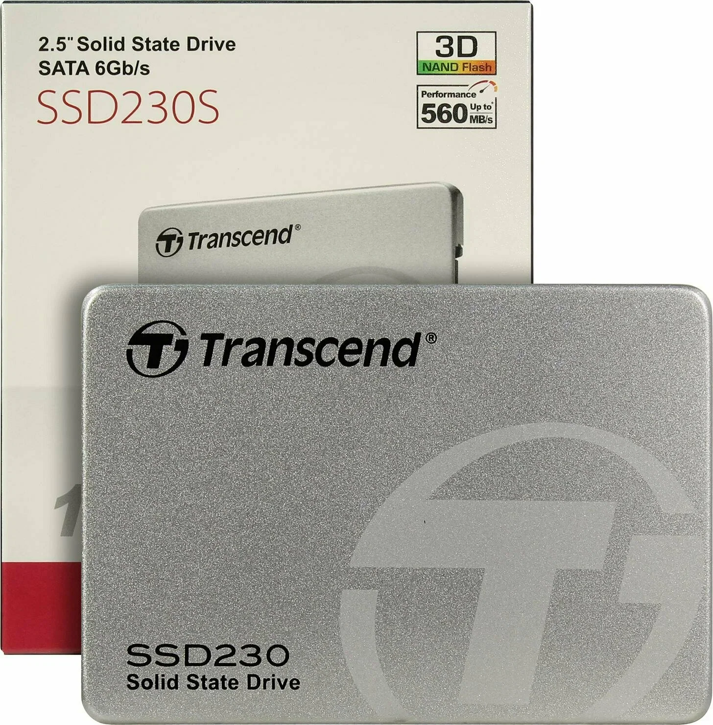 Твердотельный диск 128GB Transcend, 230S, 3D NAND, SATA III [R/W - 560/500 MB/s]