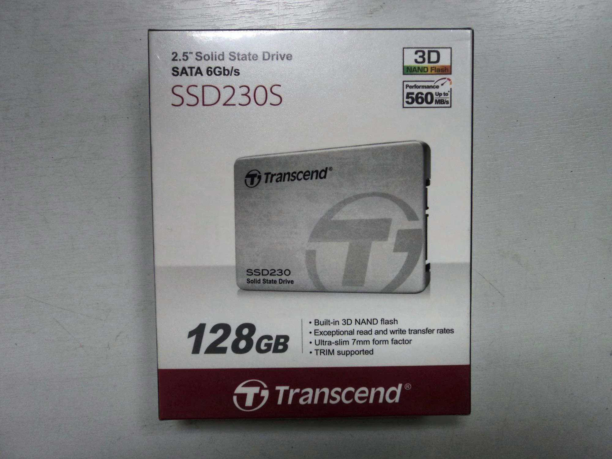 Твердотельный диск 128GB Transcend, 230S, 3D NAND, SATA III [R/W - 560/500 MB/s]