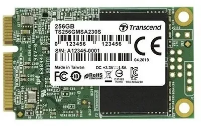 Твердотельный диск 128GB Transcend MSA230S, mSATA, SATA III, 3D TLC [ R/W - 400/550 MB/s]