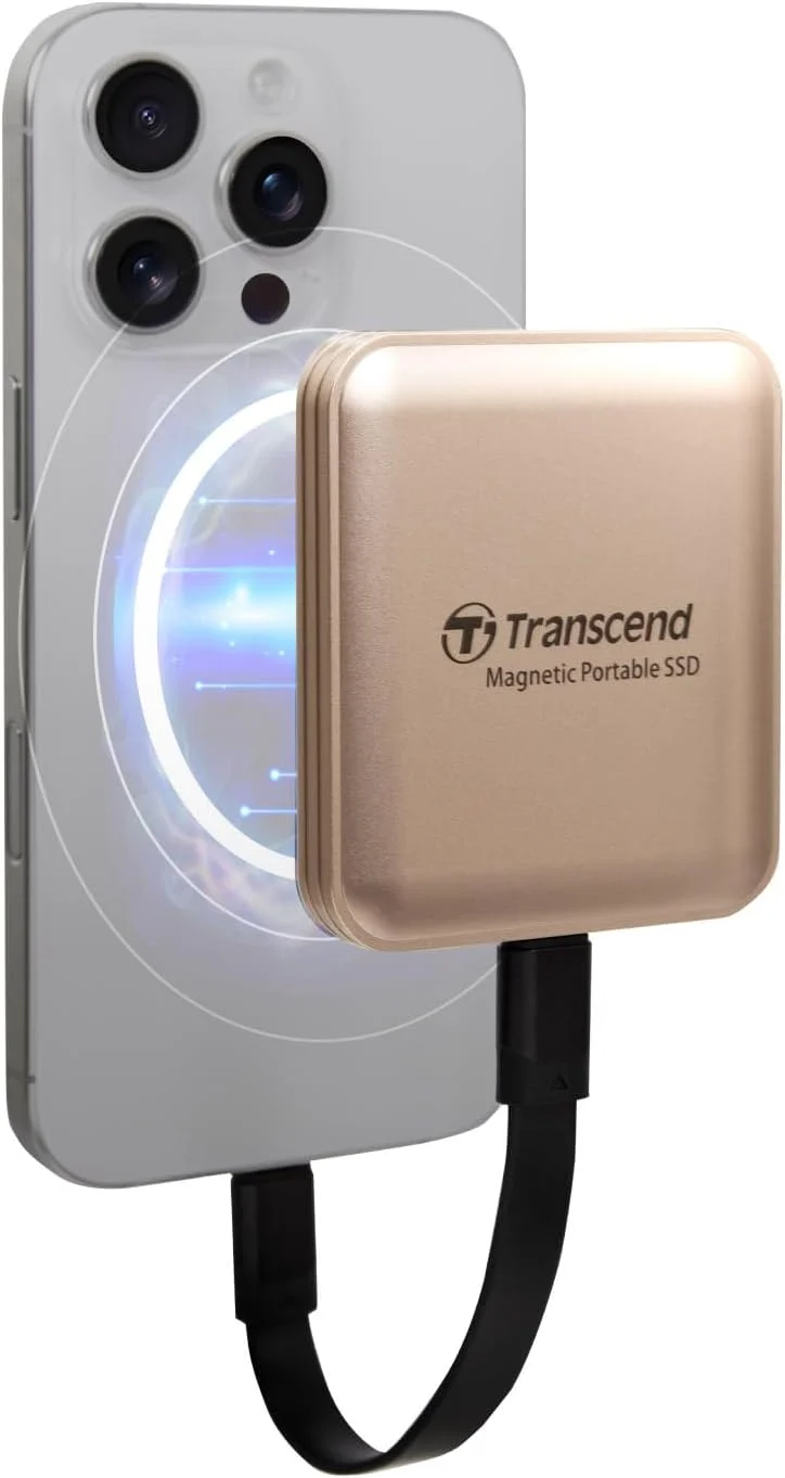 Твердотельный диск 1TB Transcend ESD420 USB 3.2 Gen 2.2 Type-C [R/W - 2000/2000 MB/s] Champagne Gold MagSafe