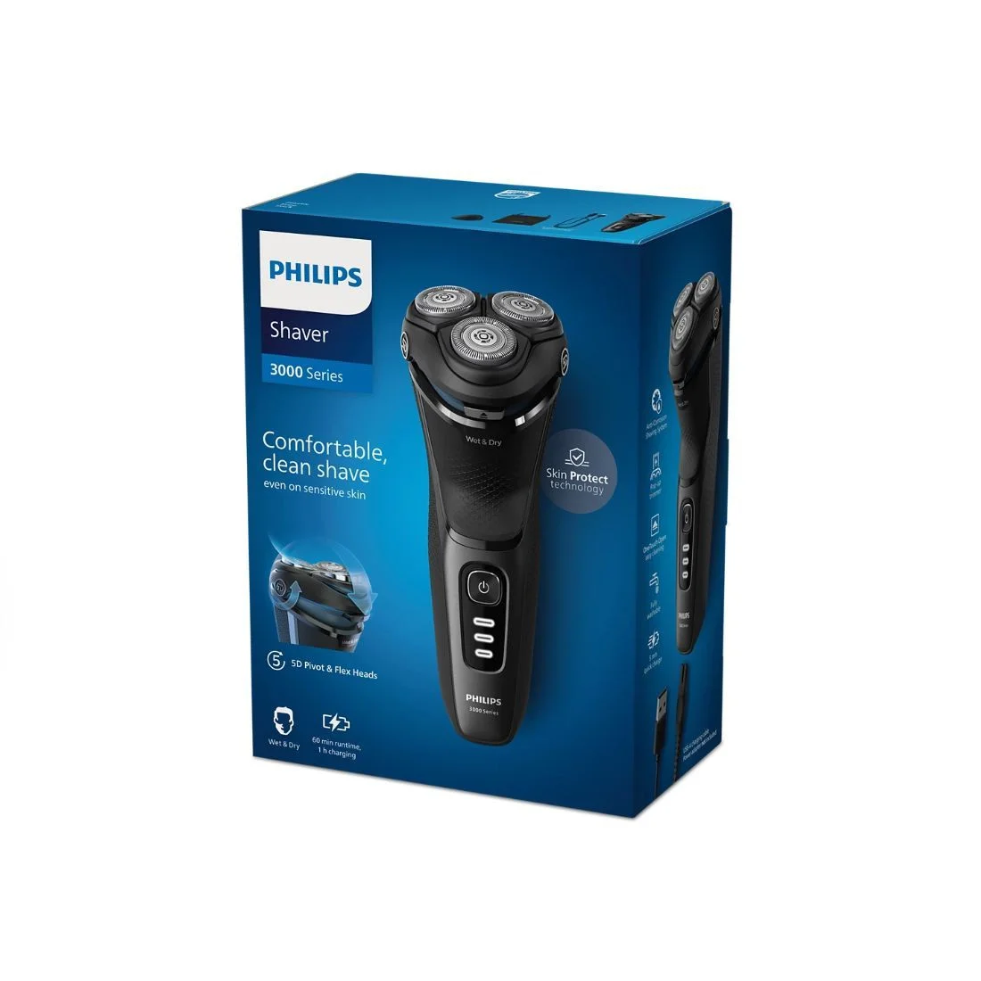 Электробритва Philips S3244 (влажное, сухое. 3 головки работа от акб 60 мин)