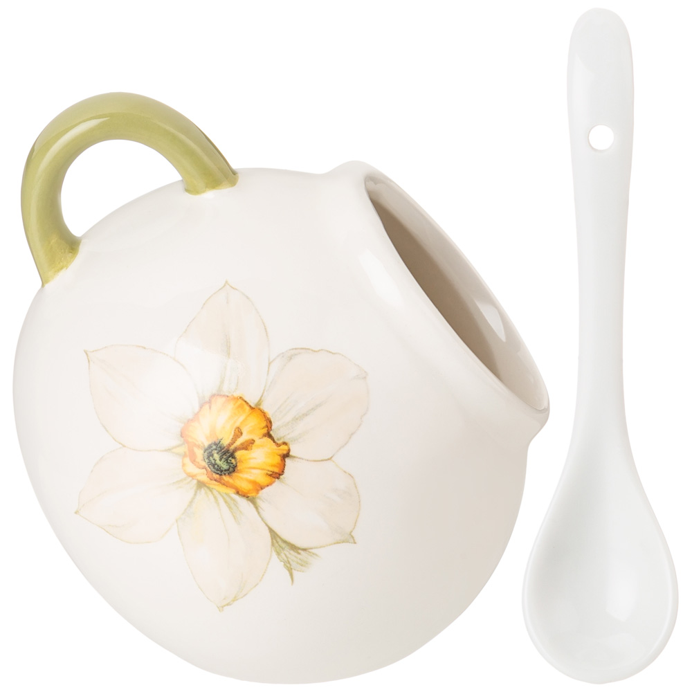 ARTI-M СОЛОНКА С ЛОЖКОЙ AGNESS "SUNDAY" 9,5*10 СМ 170 МЛ (КОР=48ШТ.)