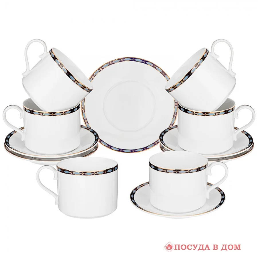 ЧАЙНЫЙ НАБОР LEFARD "GLAMOUR" НА 6 ПЕР.12 ПР. 300 МЛ СИНИЙ (КОР=8НАБ.)
