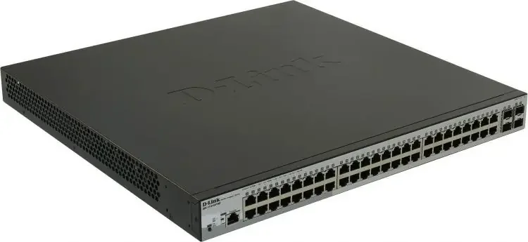 Коммутатор D-Link DGS-1210-52P/ME/B1A, L2 Managed Switch with 48 10/100/1000Base-T ports and 4 1000Base-X SFP ports (8 PoE ports 802.3af/802.3at (30 W