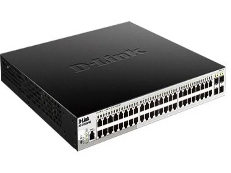 Коммутатор D-Link DGS-1210-52P/ME/B1A, L2 Managed Switch with 48 10/100/1000Base-T ports and 4 1000Base-X SFP ports (8 PoE ports 802.3af/802.3at (30 W