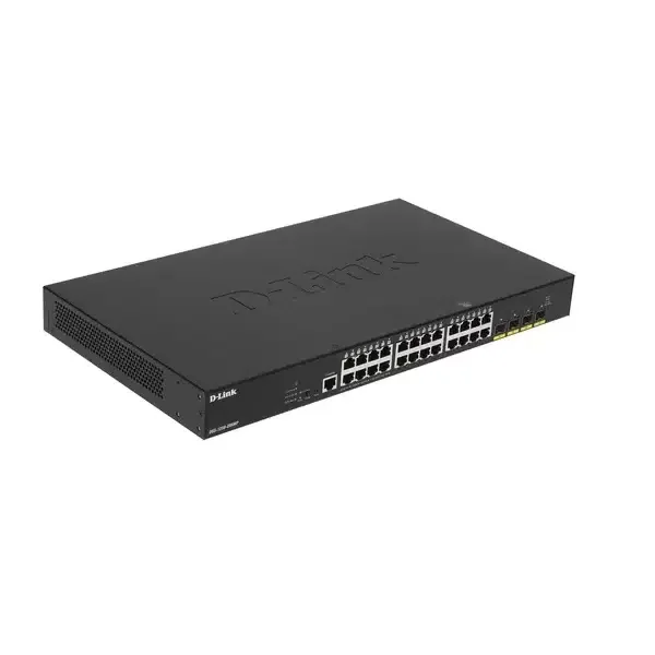 Коммутатор D-Link DGS-1250-28XMP/A1A, L2 Smart Switch with 24 10/100/1000Base-T ports and 4 10Gbase-X SFP+ ports (24 PoE ports 802.3af/802.3at (30 W),