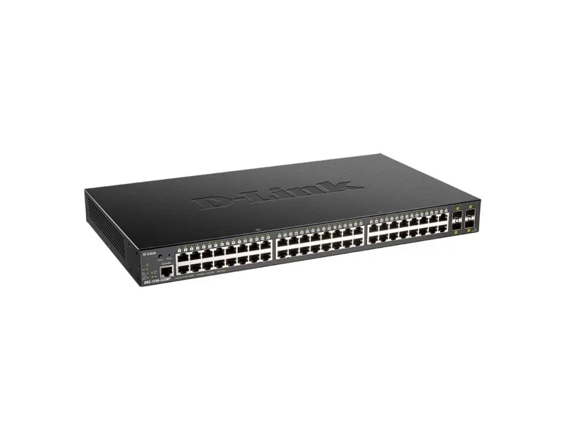 Коммутатор D-Link DGS-1250-52XMP/A1A, L2 Smart Switch with 48 10/100/1000Base-T ports and 4 10Gbase-X SFP+ ports (48 PoE ports 802.3af/802.3at (30 W),