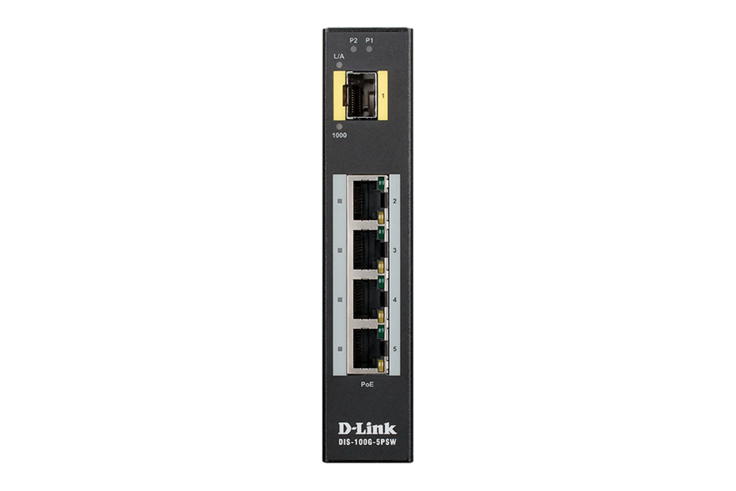 Коммутатор D-Link DIS-100G-5PSW/A1A Промышленный неуправляемый коммутатор с 4 портами 10/100/1000Base-T, 1 портом 1000Base-X SFP, функцией энергосбере